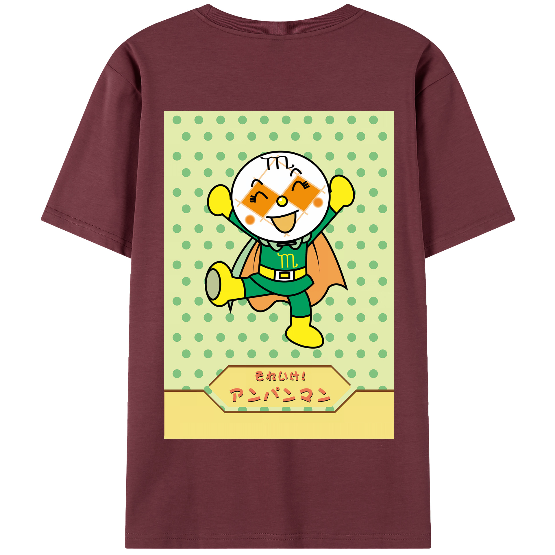 （画像用） アンパンマン Anpanman 綿100％半袖Tシャツ（背面プリント）